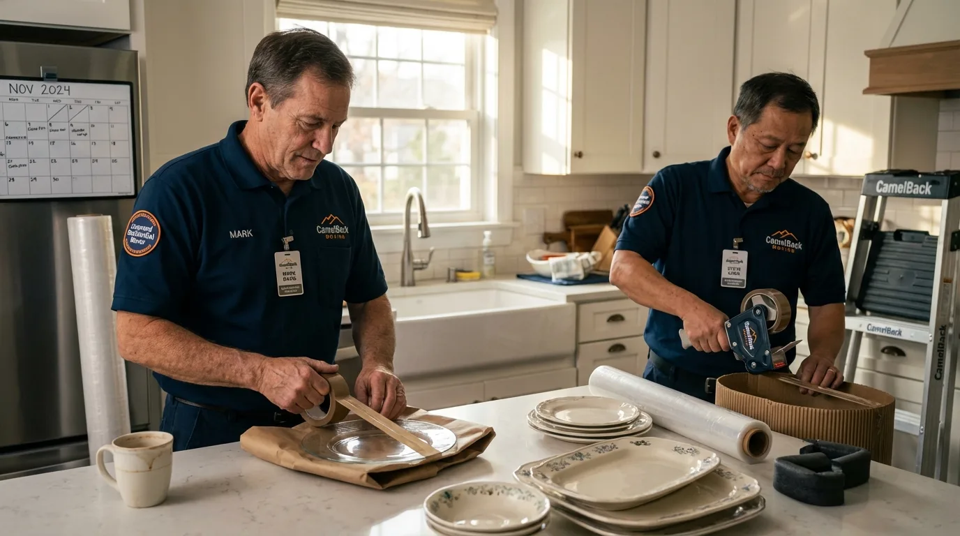 Professional crew packing kitchen dishware in Granite Falls, WA